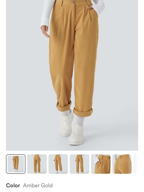 HALARA Pants - HALARA Amber Gold Cropped Corduroy Pants